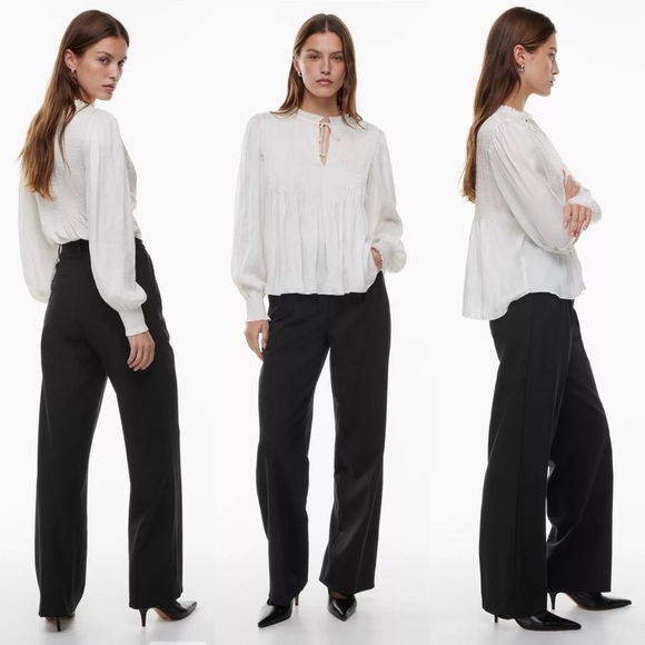 NWT Aritzia Babaton The Effortless Pant™ City Wool Regular in Black Size 6